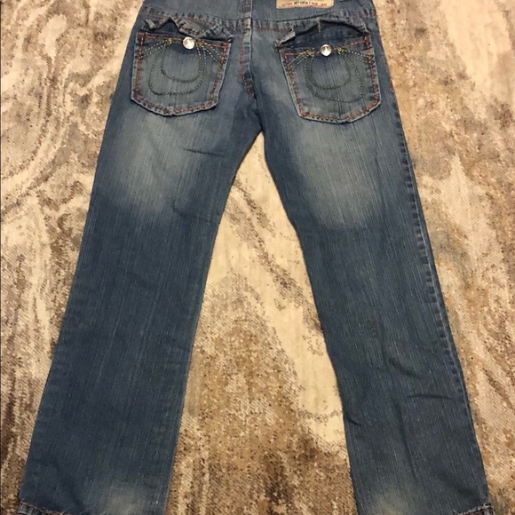 STRAIGHT FLAP RED/ORANGE STITCH MENS JEAN - Picture 8 of 16